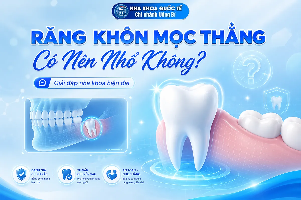 răng khôn mọc thẳng nên nhổ ko